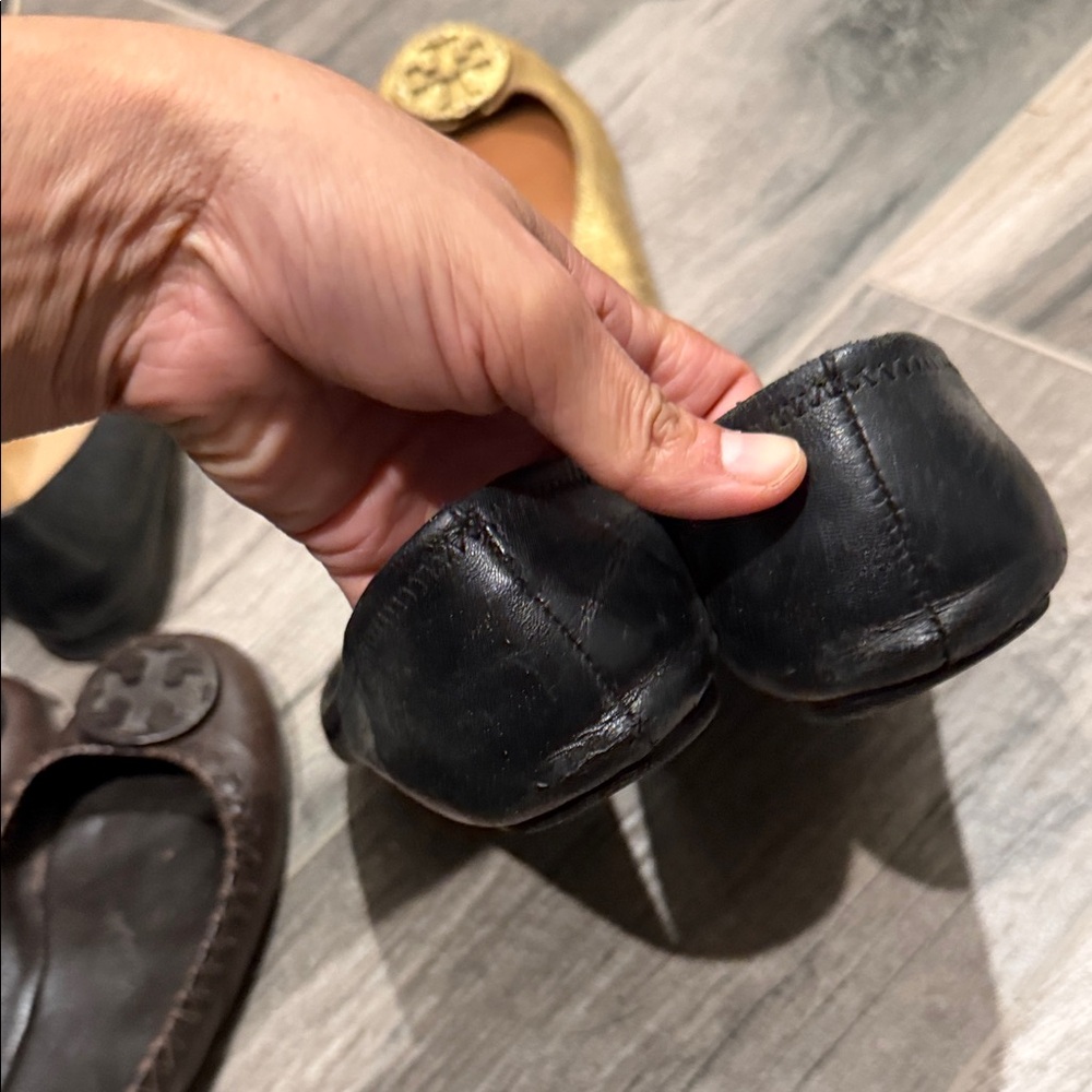 Tory Burch Black, Brown, and Gold Flats and black Neutralizer loafers, bundle - Picture 5 of 8